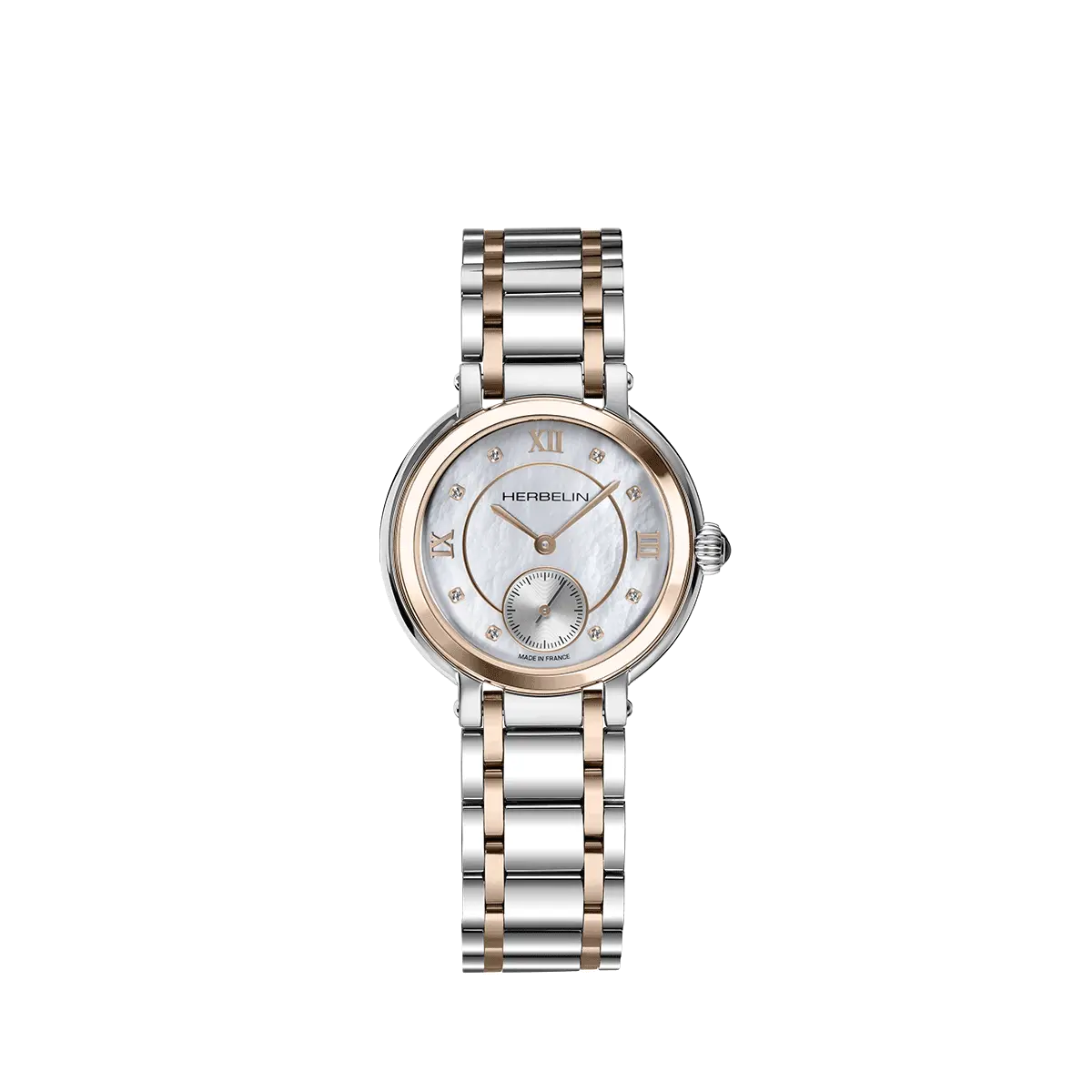 Herbelin Galet Quarz Bicolor Stahl/Roségold mit kleiner Sekunde
