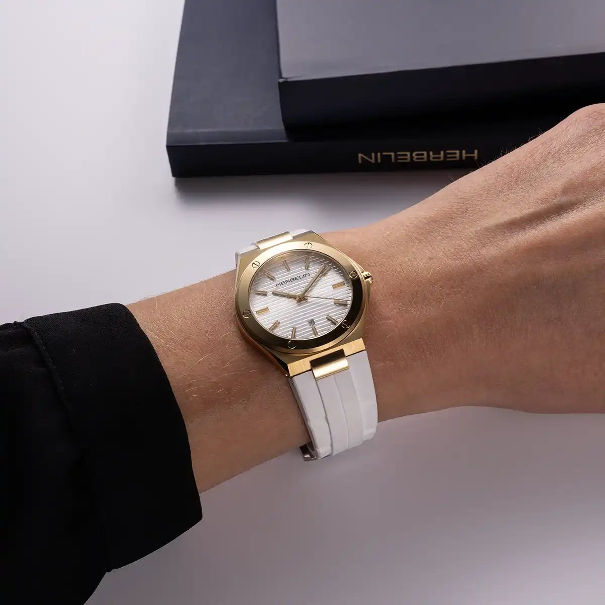 Herbelin Cap Camarat Quartz Gelbgold mit Kautschukband