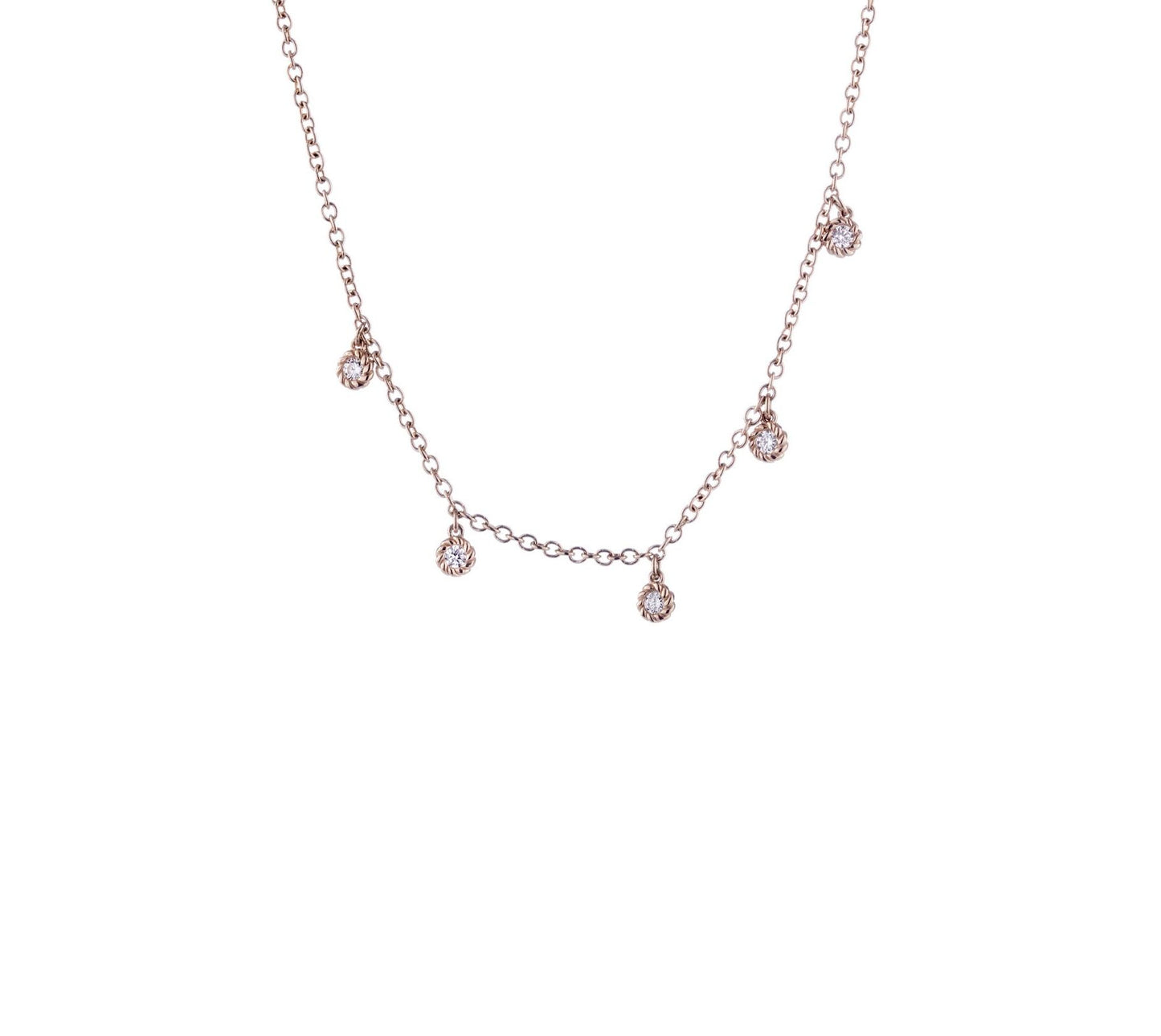 Be8 Jewels Halskette mit fünf Diamanten