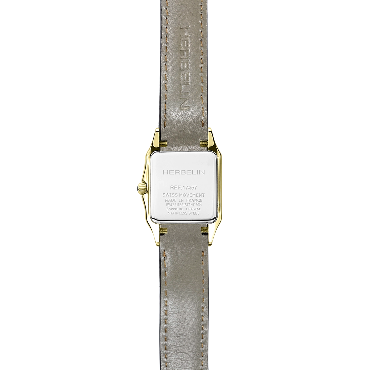 Herbelin Luna Quarz Gelbgold mit Lederband