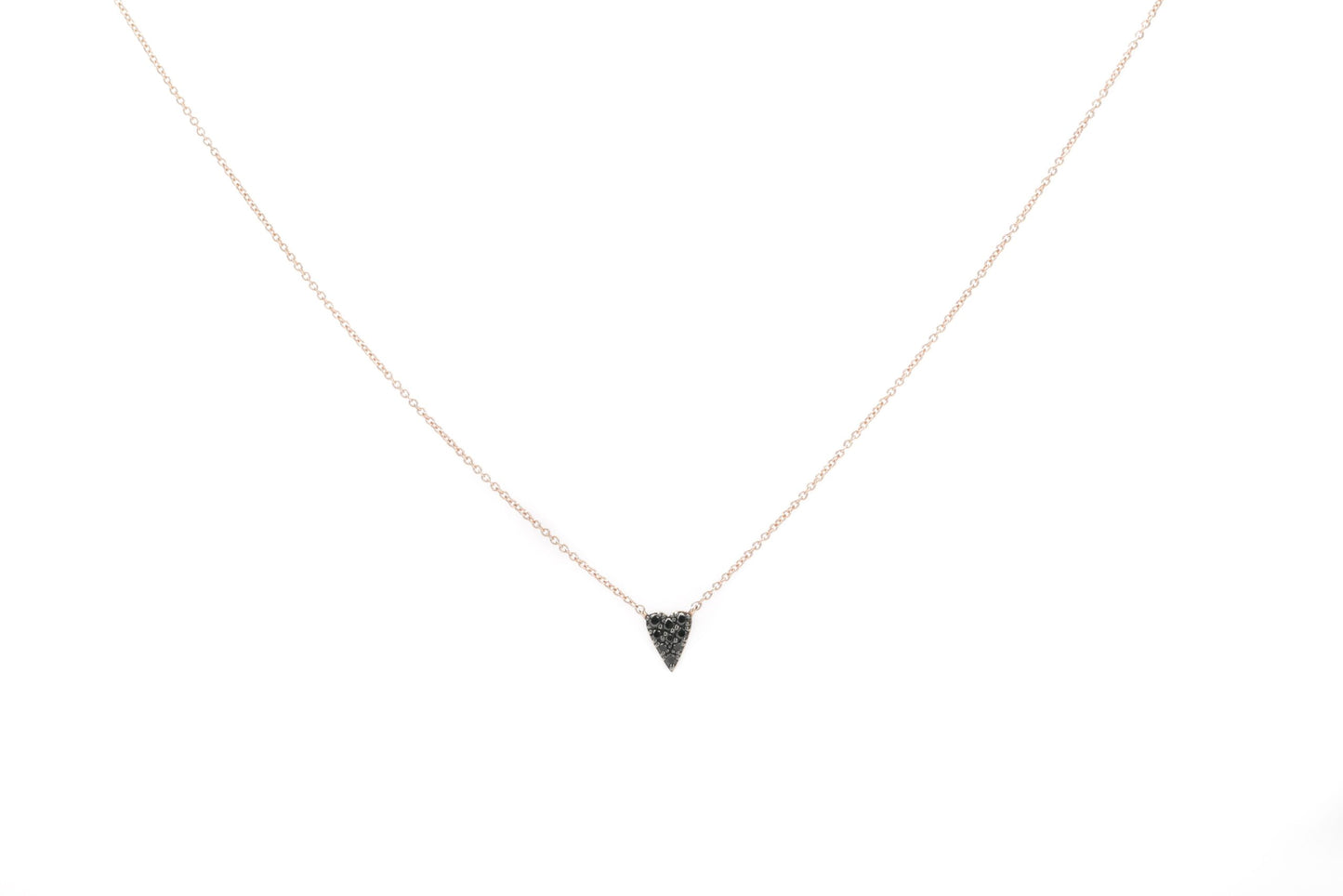Be8 Jewels Herz Halskette mit schwarzen Diamanten