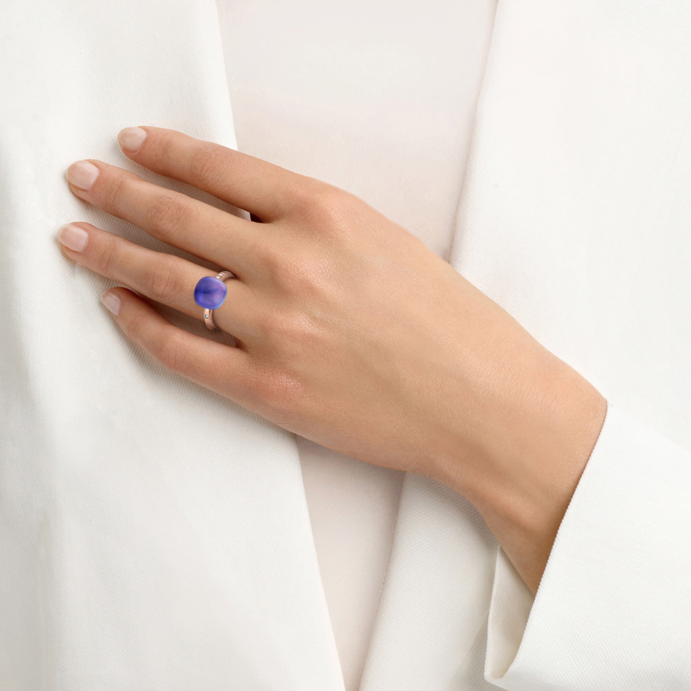 Bigli Mini Sweety Ring mit Amethyst und Lapislazuli