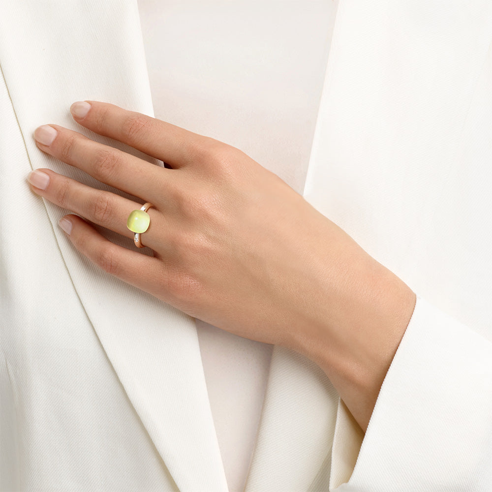 Bigli Mini Sweety Ring mit Zitronenquarz und Perlmutt