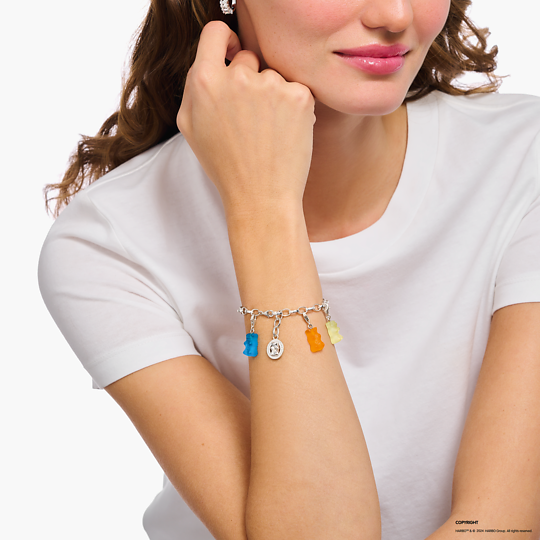 CHARM-GOLDBÄREN-ANHÄNGER IN BLAU SILBER