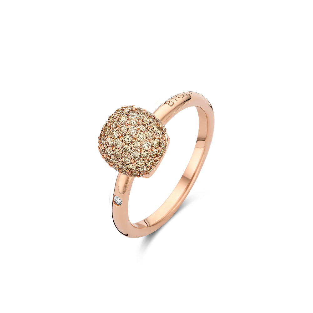 Bigli Mini Sweety Ring Klein mit braunen Diamanten