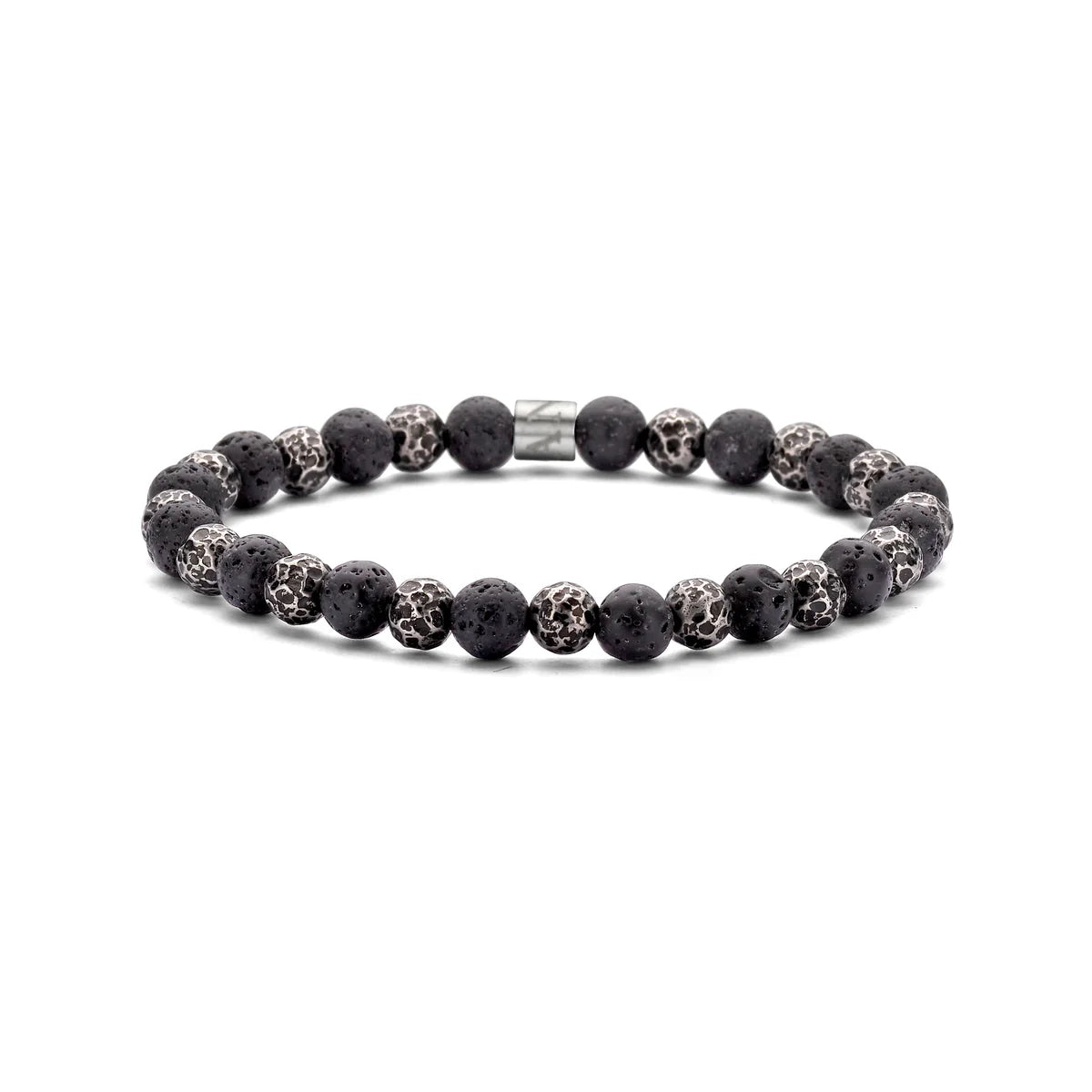 Armband aus Naturstein und Stahlperlen