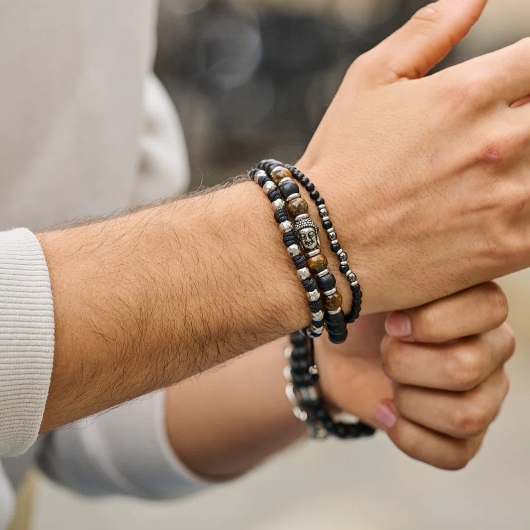 Frank 1967 Kordel Stahlperlen Armband