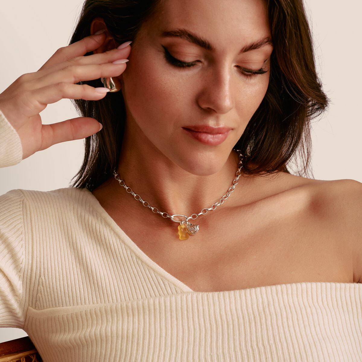 CHARM-ANHÄNGER ROSENBLÜTE CONNECT SILBER