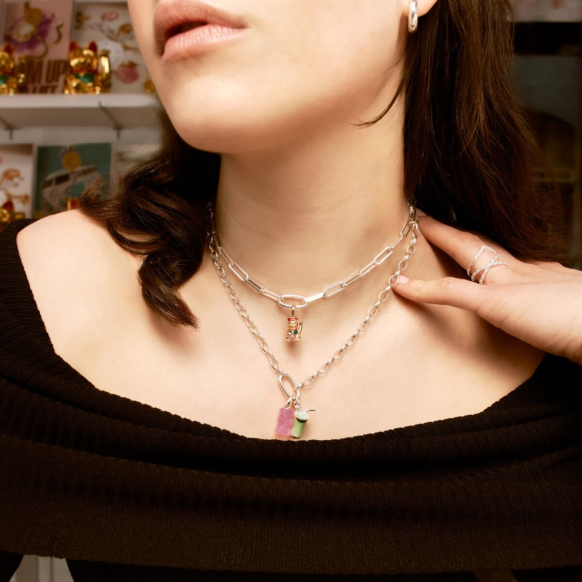 CHARM-ANHÄNGER MATCHA LATTE CONNECT SILBER