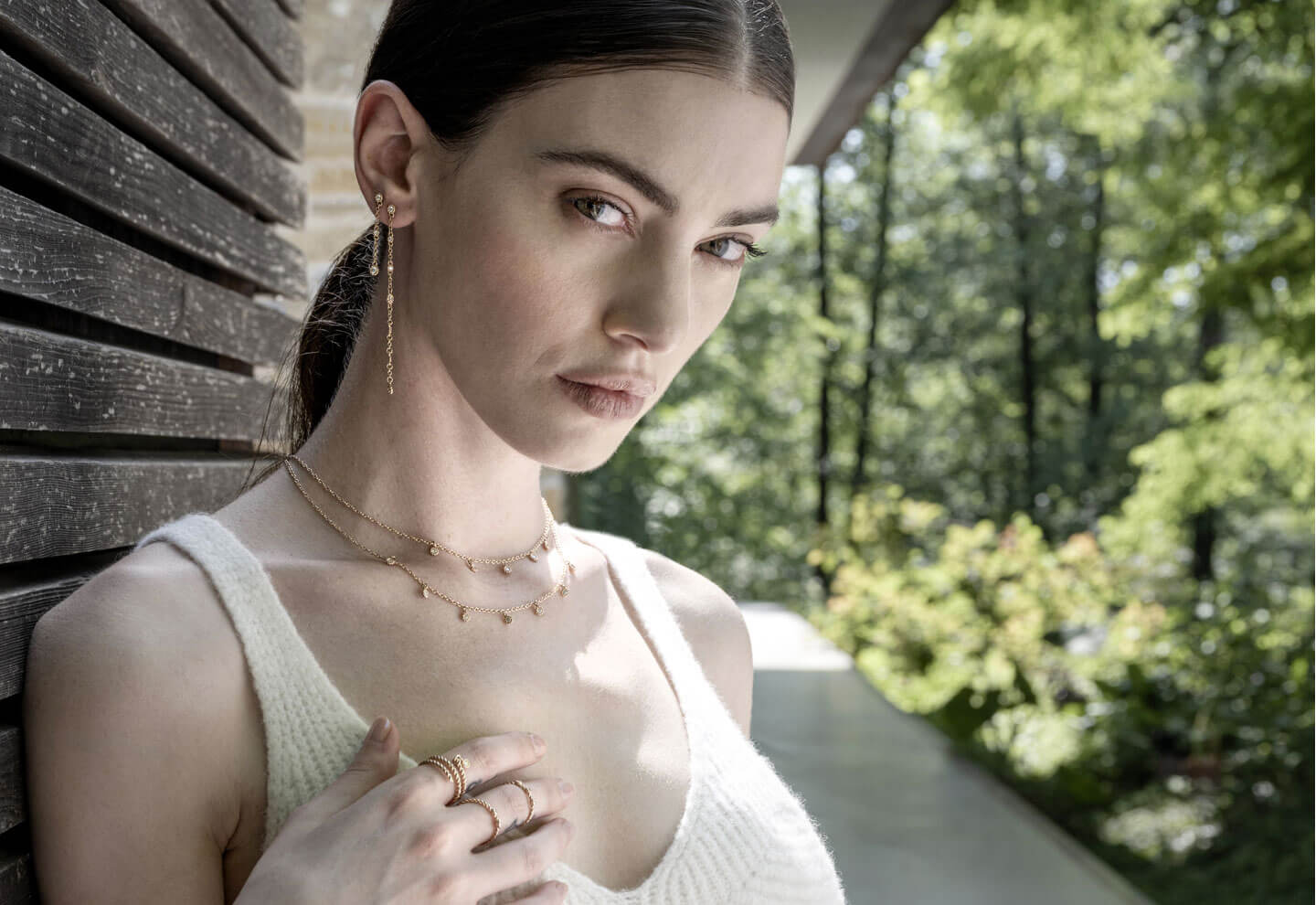 Be8 Jewels Halskette mit sieben Diamanten