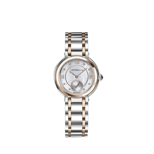 Herbelin Galet Quarz Bicolor Stahl/Roségold mit kleiner Sekunde
