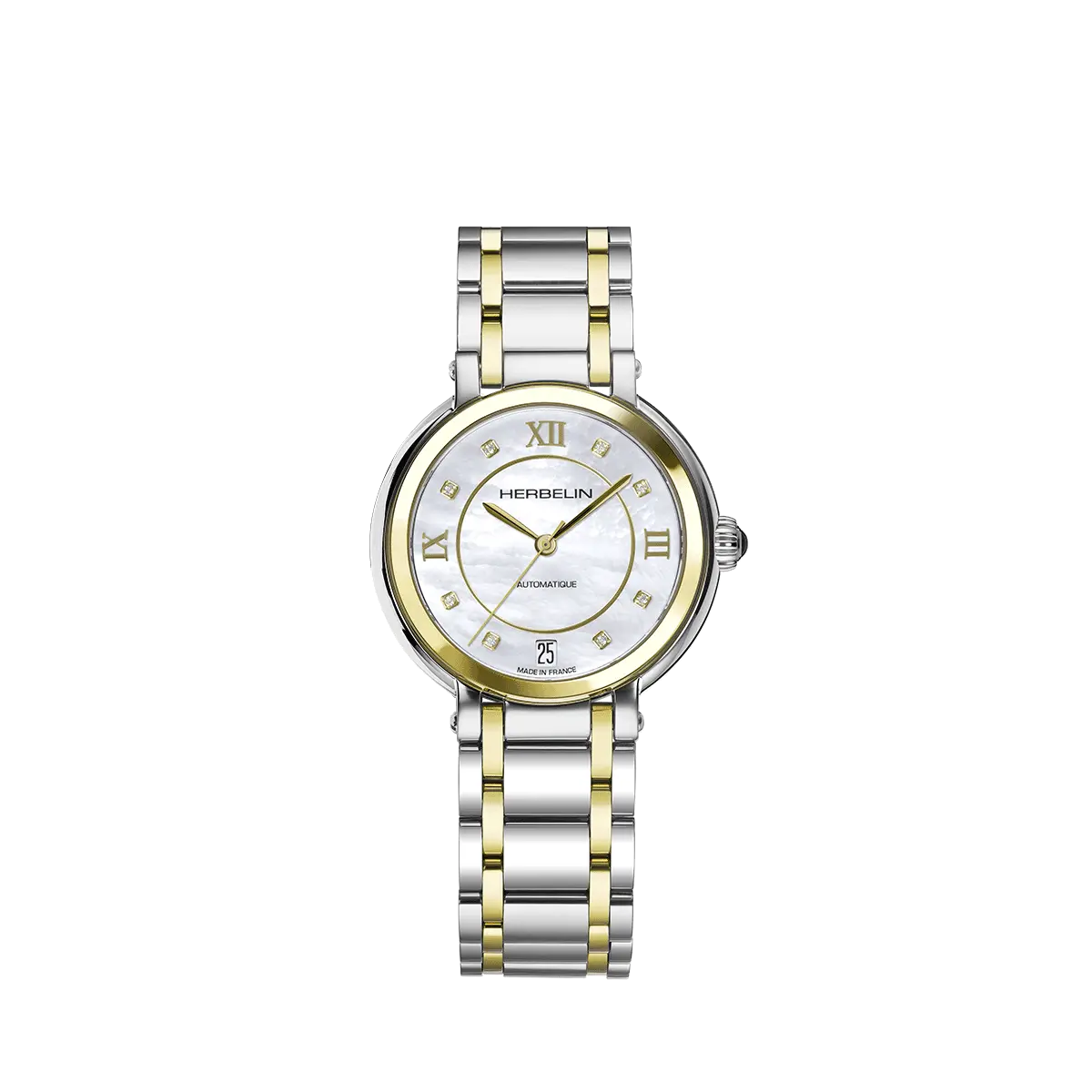 Herbelin Galet Automatik Bicolor Stahl/Gelbgold