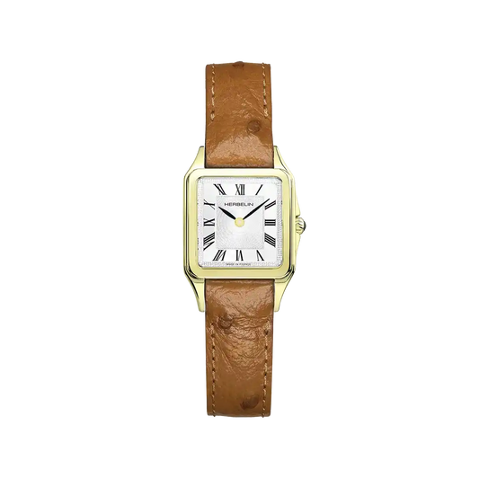 Herbelin Luna Quarz Gelbgold mit Lederband