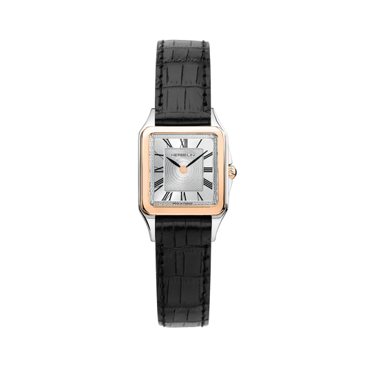 Herbelin Luna Quarz Bicolor Stahl/Roségold mit Lederband