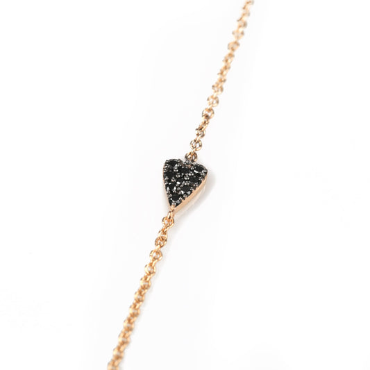 Be8 Jewels Herz Armband mit schwarzen Diamanten