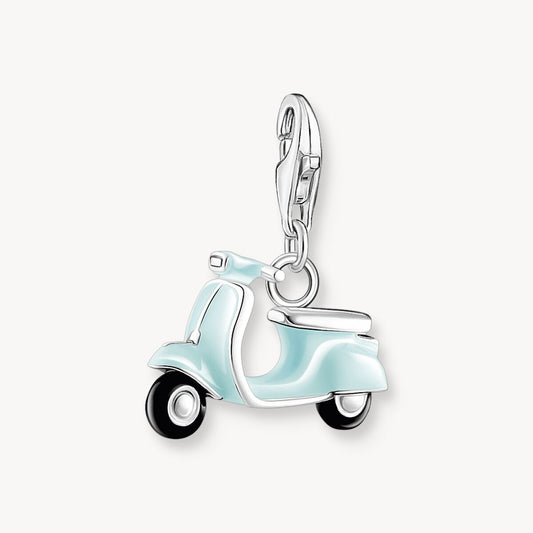 CHARM-ANHÄNGER TÜRKISER MOTORROLLER SILBER
