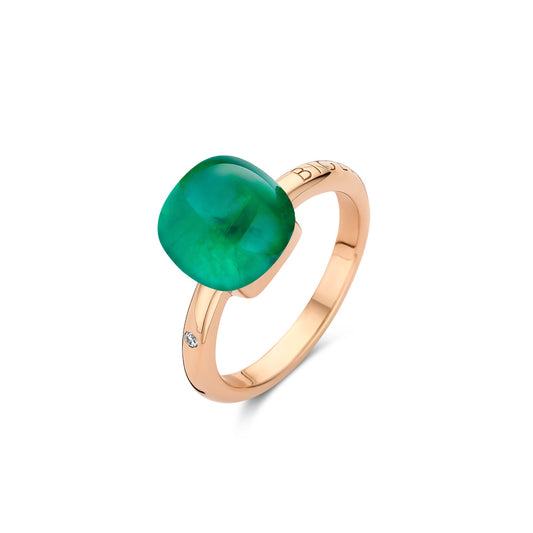 Bigli Mini Sweety Ring mit Smaragd und Perlmutt