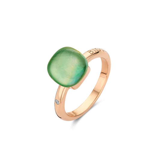 Bigli Mini Sweety Ring mit grüner Aventurin und Zitronenquarz