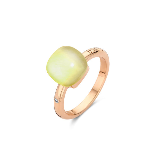 Bigli Mini Sweety Ring mit Zitronenquarz und Perlmutt