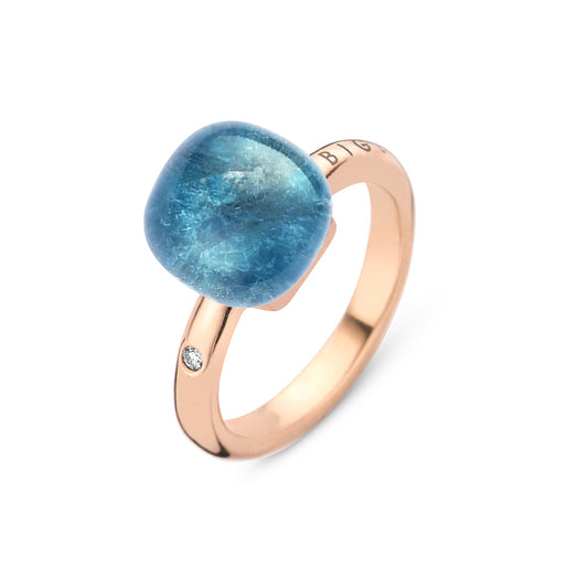 Bigli Mini Sweety Ring mit dunklem Apatit und Bergkristall
