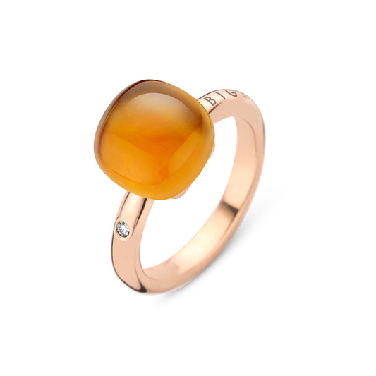 Bigli Mini Sweety Ring mit Madeira Citrin und Perlmutt