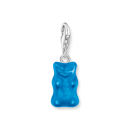 CHARM-GOLDBÄREN-ANHÄNGER IN BLAU SILBER