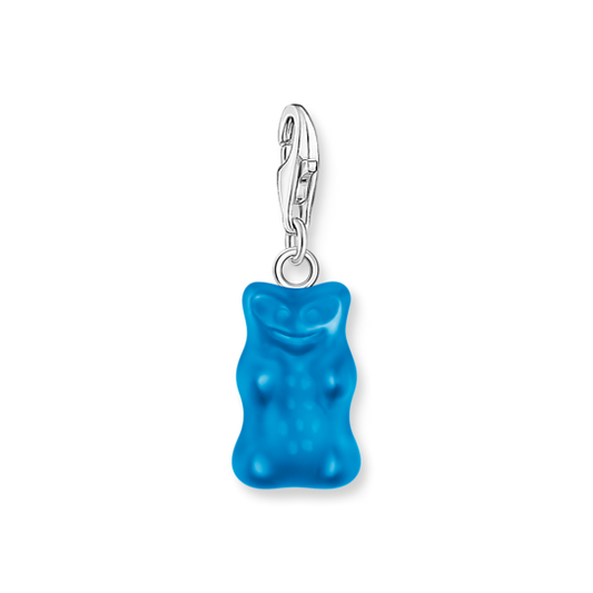 CHARM-GOLDBÄREN-ANHÄNGER IN BLAU SILBER