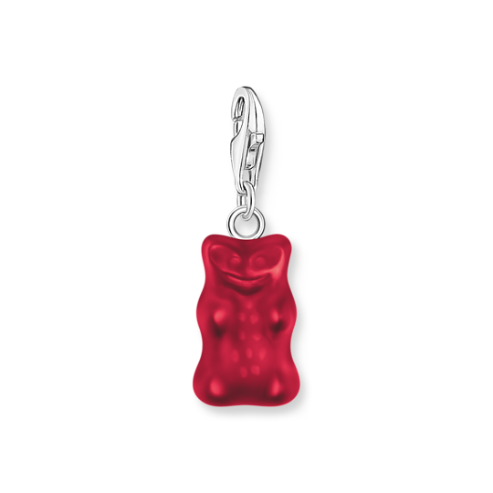 CHARM-GOLDBÄREN-ANHÄNGER IN ROT SILBER