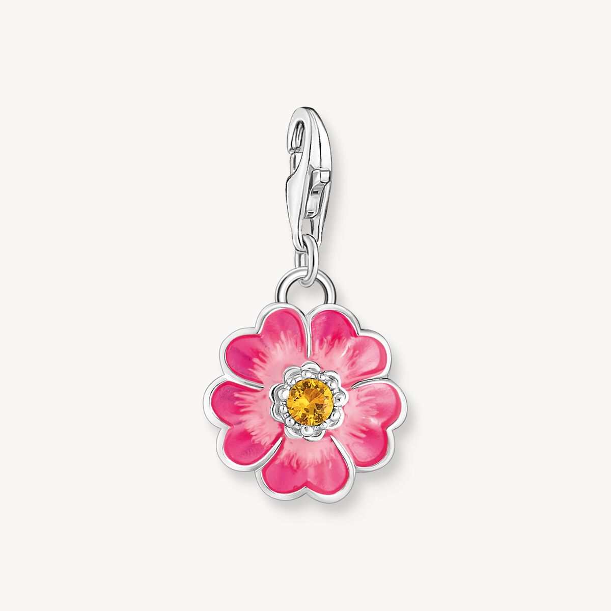 CHARM-ANHÄNGER BLUME FLOWER PINK SILBER