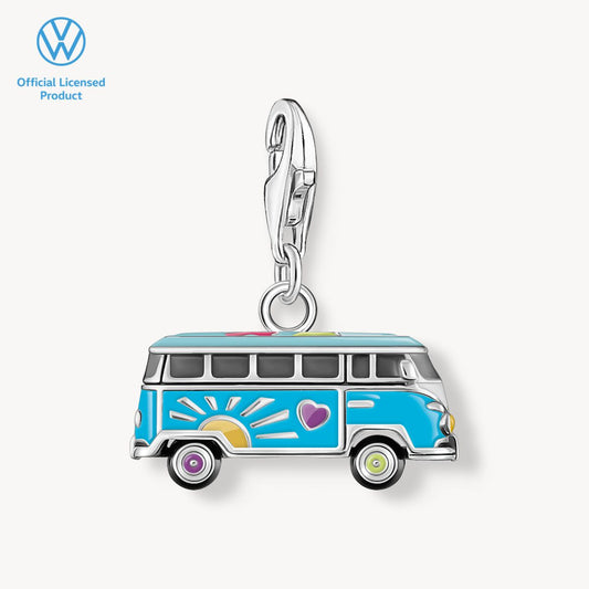 CHARM-ANHÄNGER ORIGINAL VOLKSWAGEN HIPPIE-BUS, SILBER