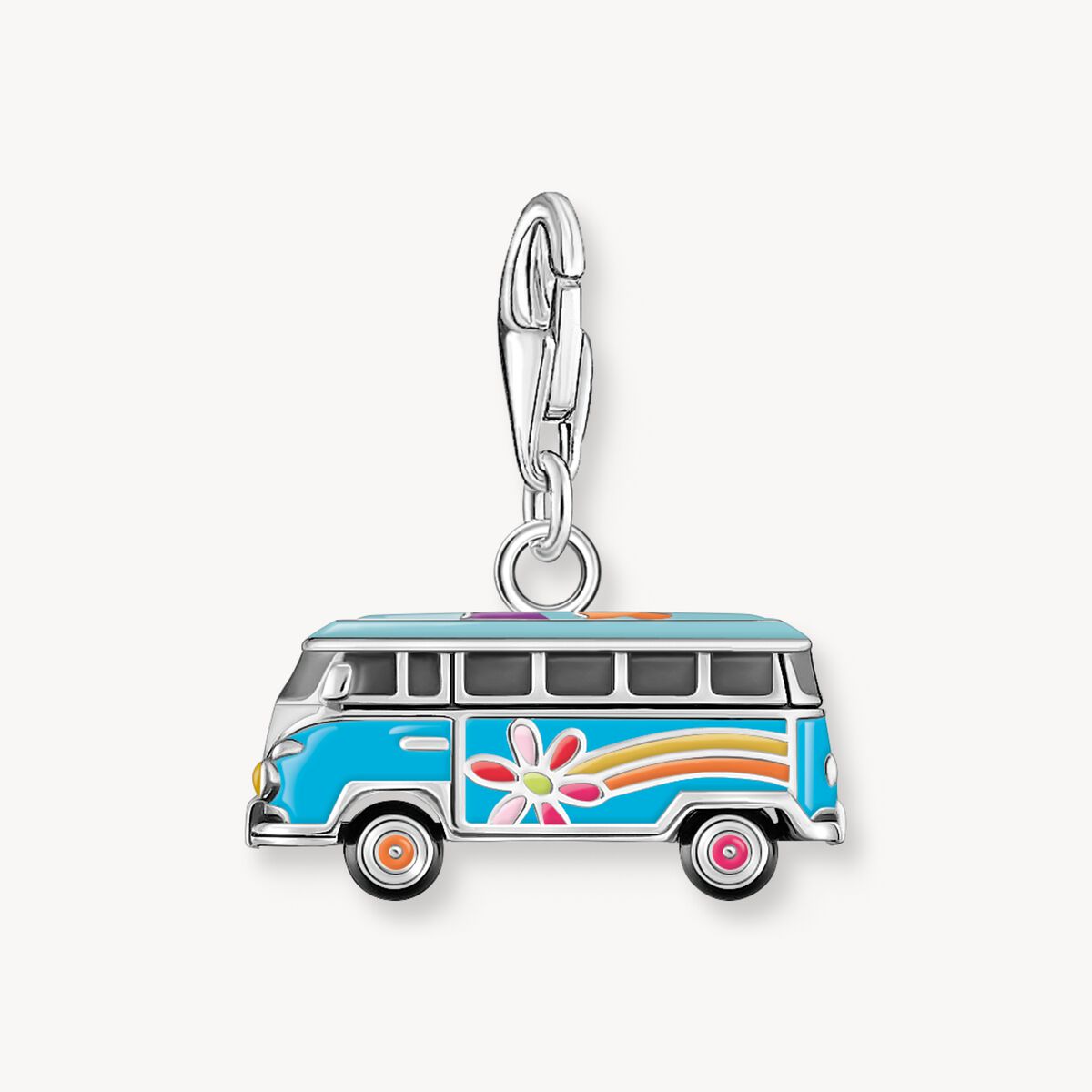 CHARM-ANHÄNGER ORIGINAL VOLKSWAGEN HIPPIE-BUS, SILBER