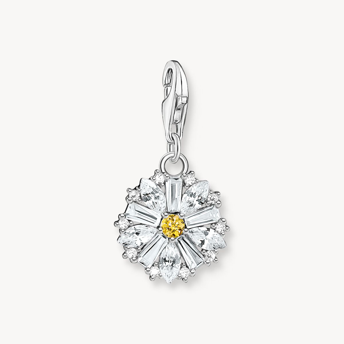 CHARM-ANHÄNGER BLUME LOVELY DAISY MIT STEINEN SILBER