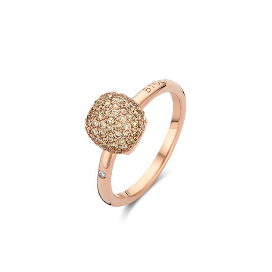 Bigli Mini Sweety Ring Klein mit braunen Diamanten
