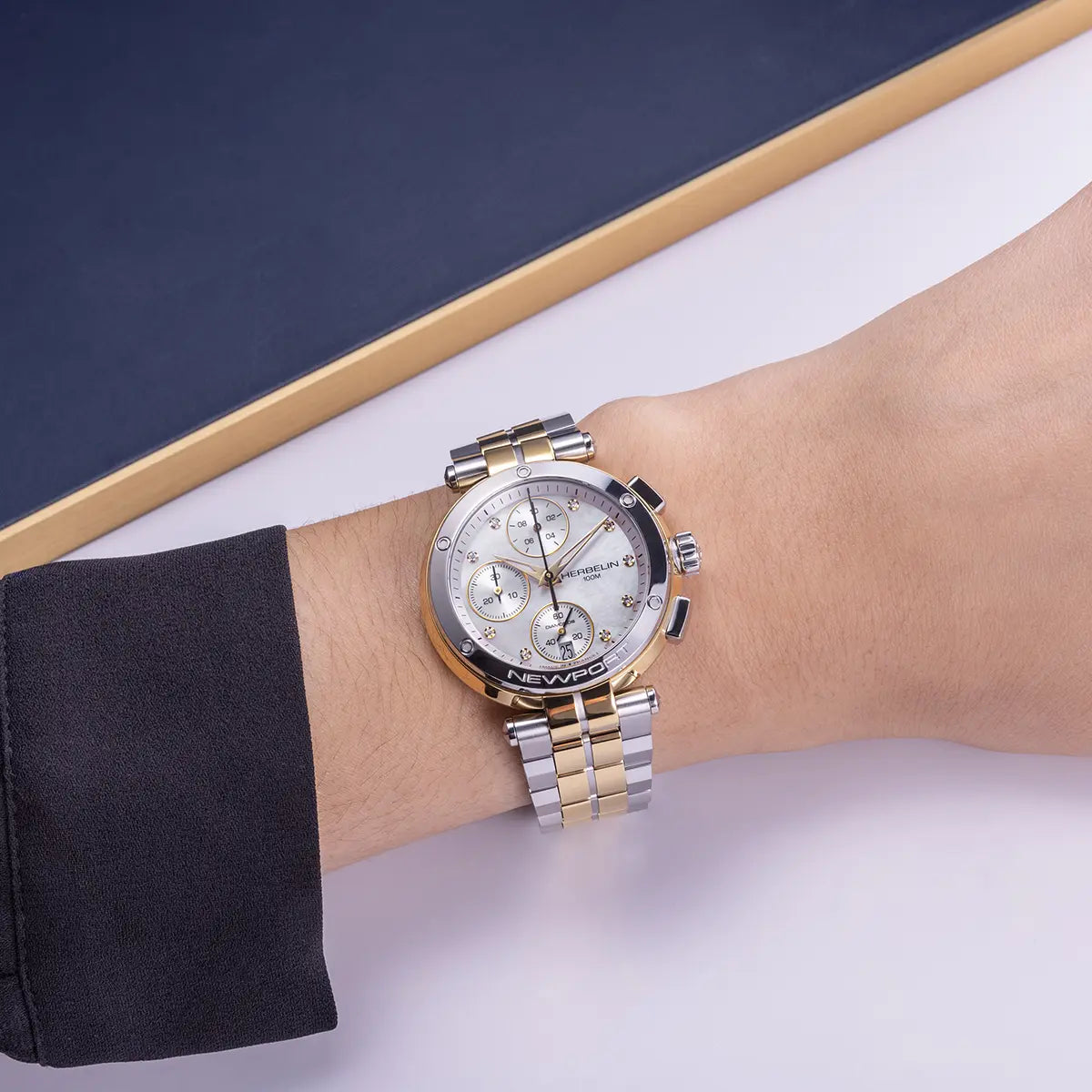 Herbelin New Port Chronograph Bicolor Gelbgold