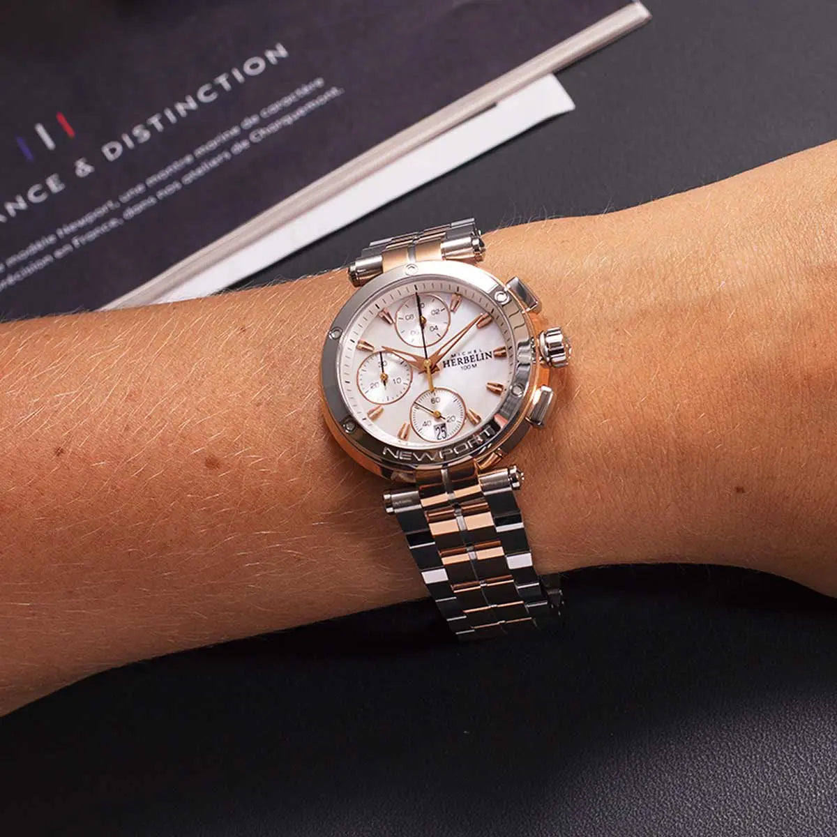 Herbelin Newport Chonograph Bicolor Rosé