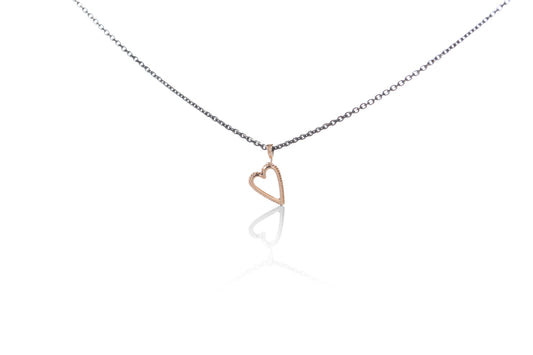 Be8 Jewels Roségold Halskette mit offenem Herz