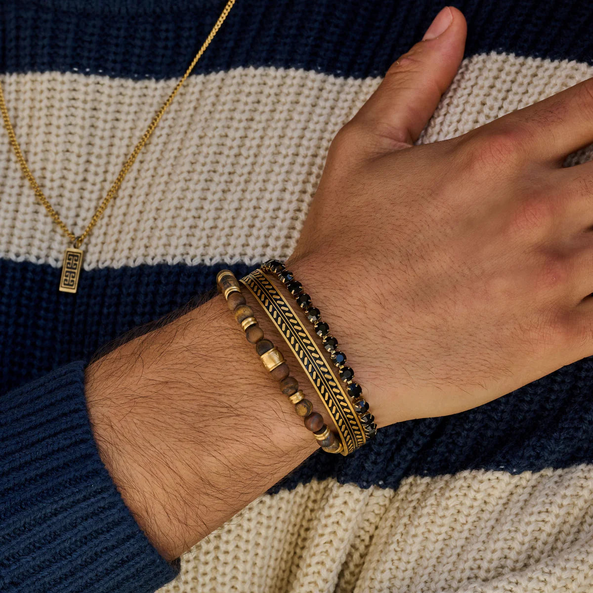 Frank 1967 Gemischte Natursteinperlen Armband