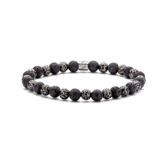 Armband aus Naturstein und Stahlperlen