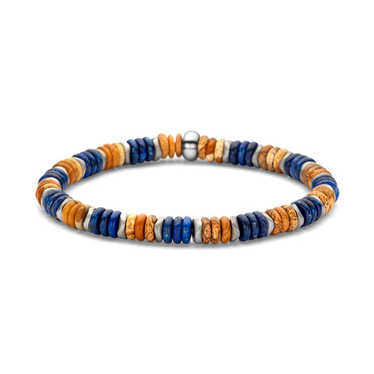 Frank 1967 Flaches Perlenarmband mit Stahl
