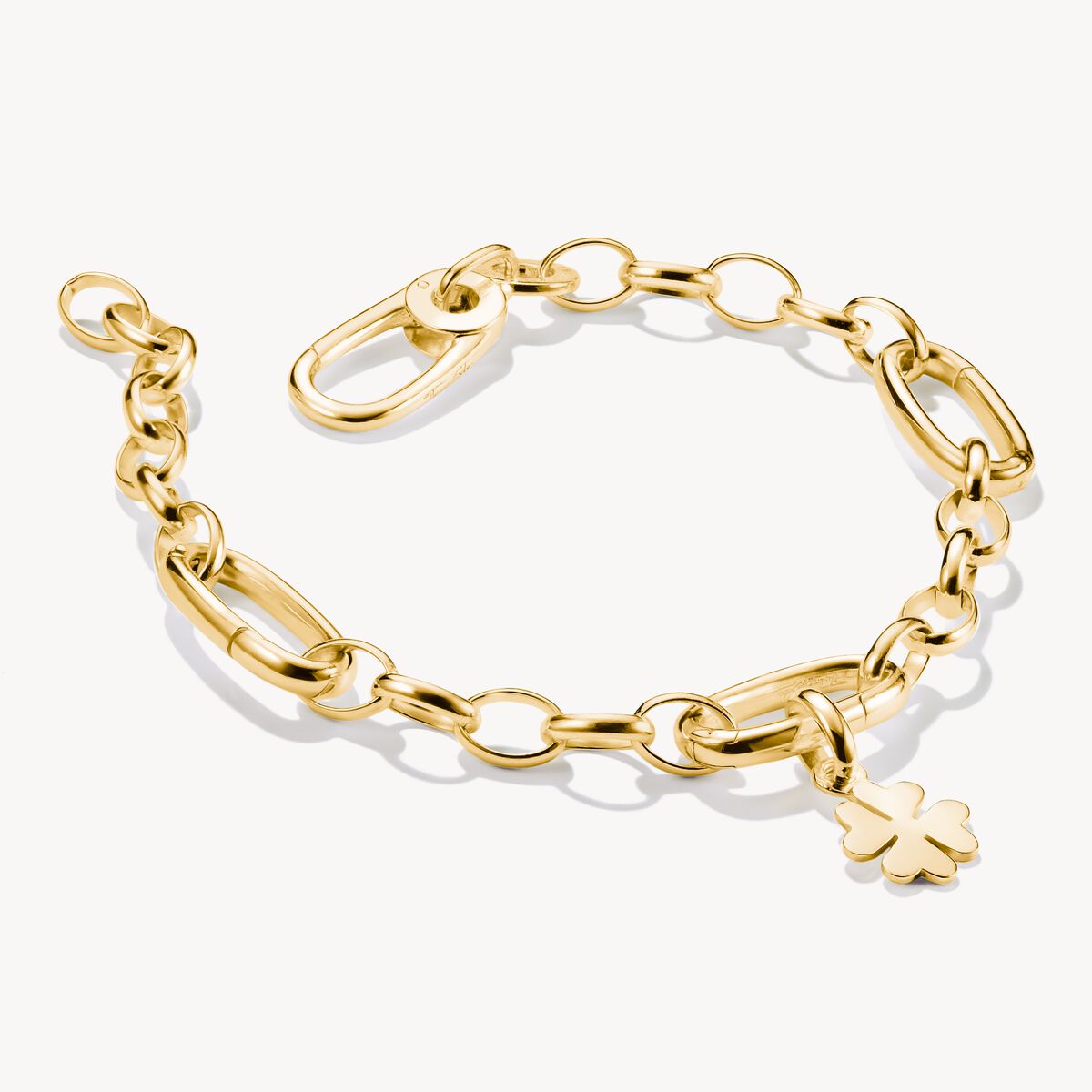 CHARM-ARMBAND MIT DREI CONNECT LINKS VERGOLDET