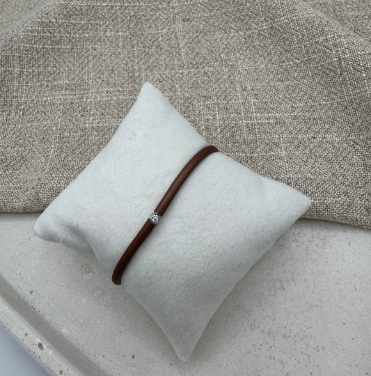 MY FIRST DIAMOND "Marron métal" Armband