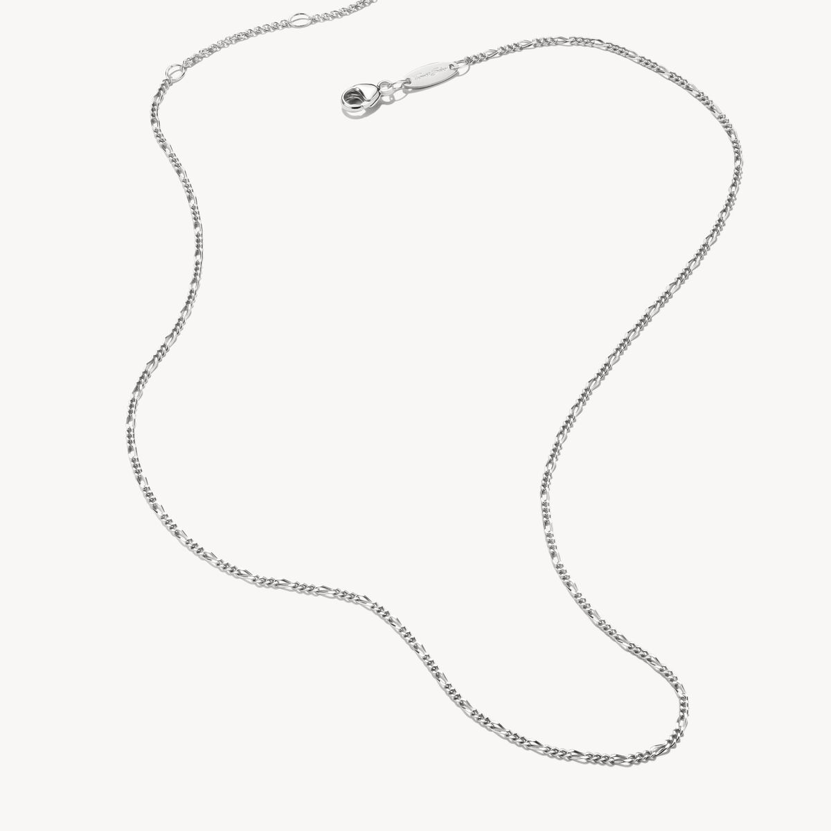 CHARM-KETTE FIGARO-DESIGN SILBER