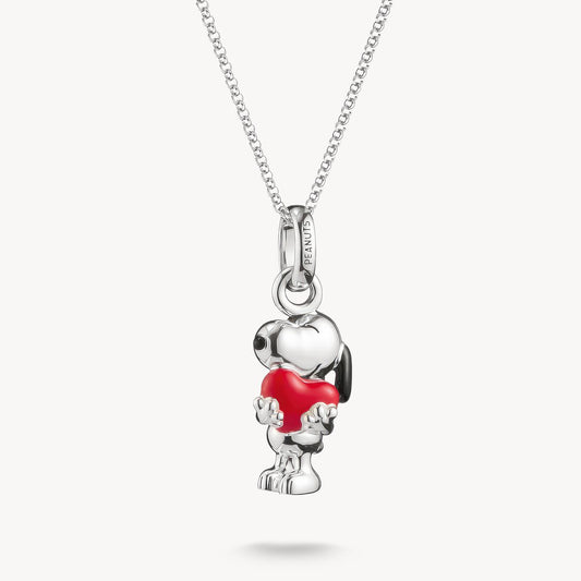 KETTE SNOOPY MIT HERZ ANHÄNGER PEANUTS SILBER