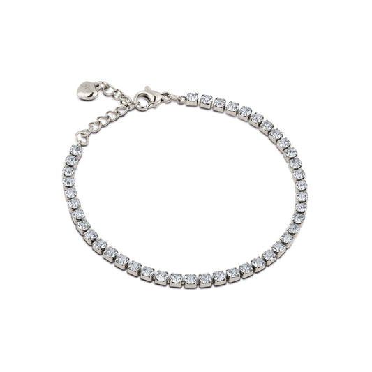 Tennisarmband Silber/Weiß