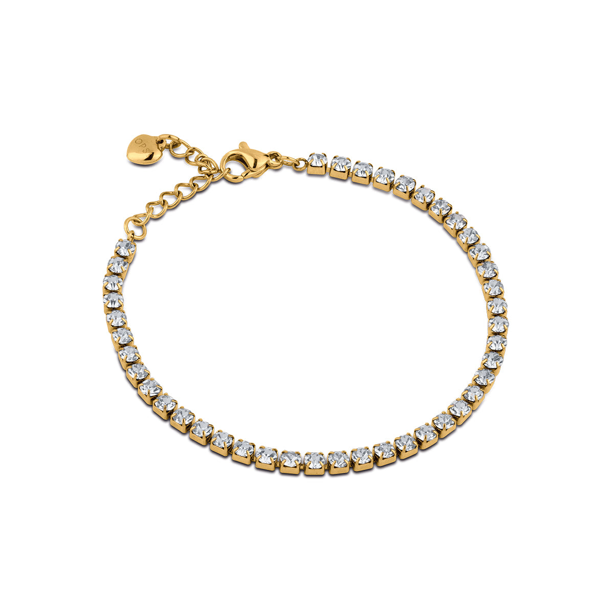 Tennisarmband Gelbgold/Weiß