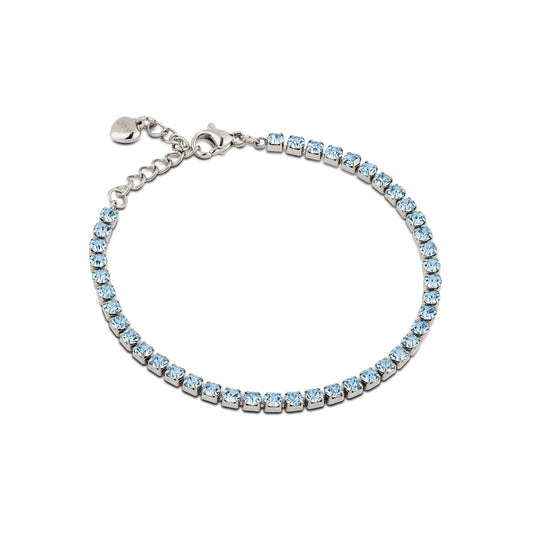 Tennisarmband Silber/Hellblau